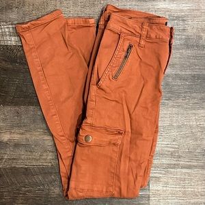 Ashley Mason Burnt Orange Cargo Skinny Jeans